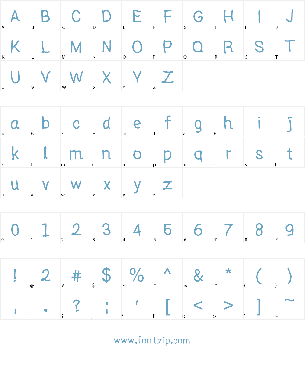 Alifia's Handwritten 1 Font Character